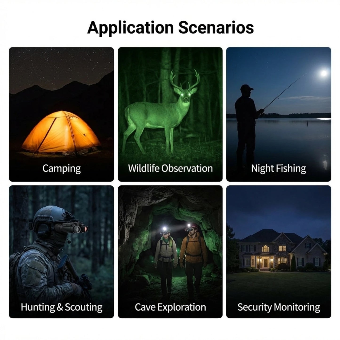 DarkScout Night Vision Binoculars 4K – Digital Night Vision Goggles with IR, 7X Zoom, 330 Yards Range, Dual Display