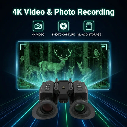 DarkScout Night Vision Binoculars 4K – Digital Night Vision Goggles with IR, 7X Zoom, 330 Yards Range, Dual Display