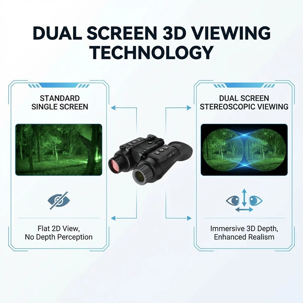 DarkScout Night Vision Binoculars 4K – Digital Night Vision Goggles with IR, 7X Zoom, 330 Yards Range, Dual Display